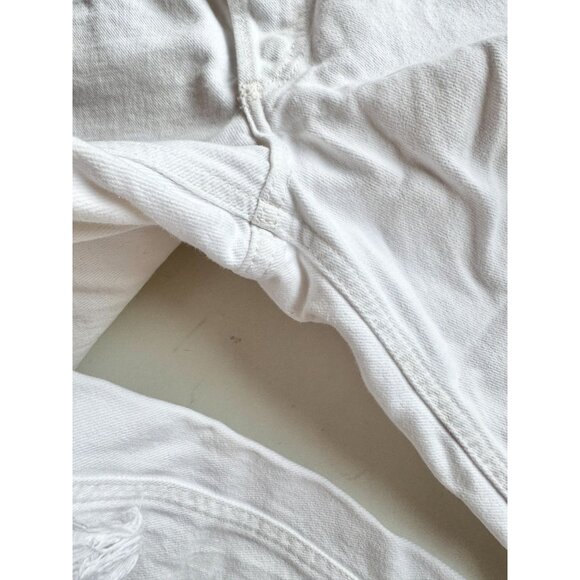 WE THE FREE PEOPLE Maggie White Mid Rise Destroyed Straight Leg Jeans, Size 29 - Picture 7 of 14